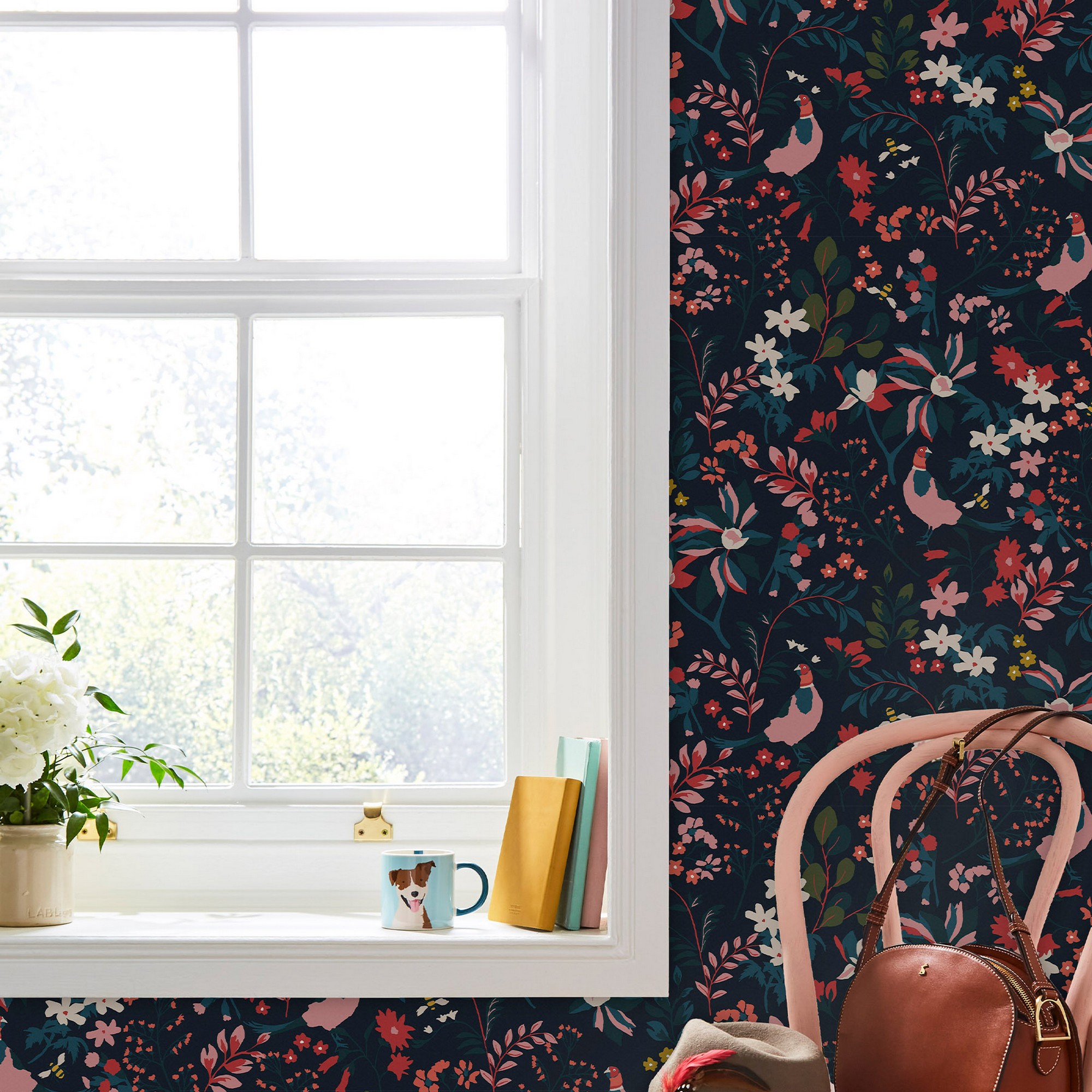 Fields Edge Floral Wallpaper 118570 By Joules In French Navy Blue